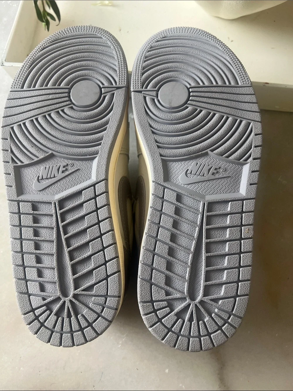 Jordan 1 OG Low Men’s Low-Top Sneakers in White and Gray